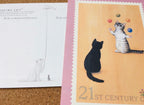 Pottering Cat "Stamp Series" Postcard - 6 designs