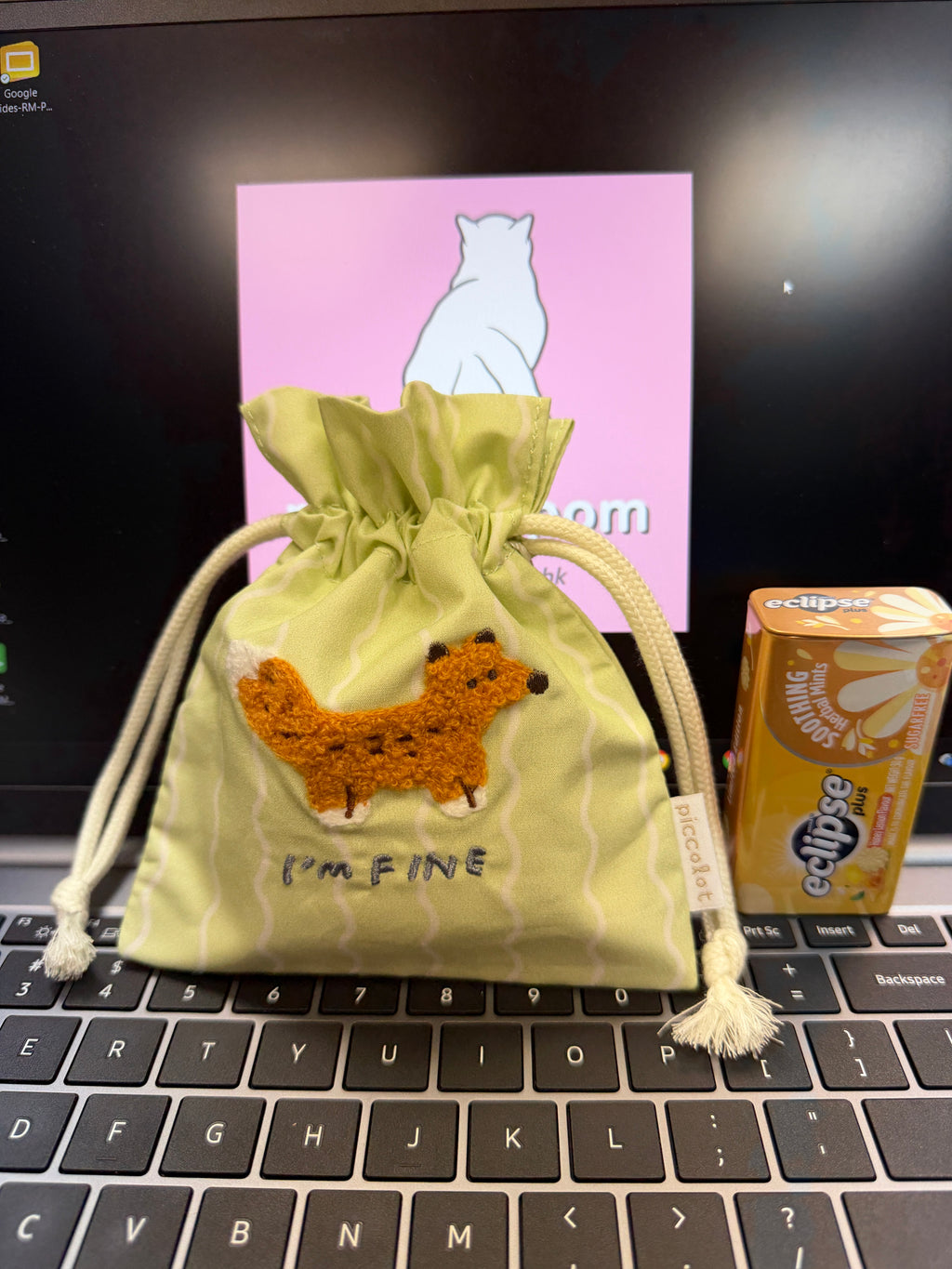 Q-LiA piccolot Little Drawstring Pouch + Coin Case - Fox