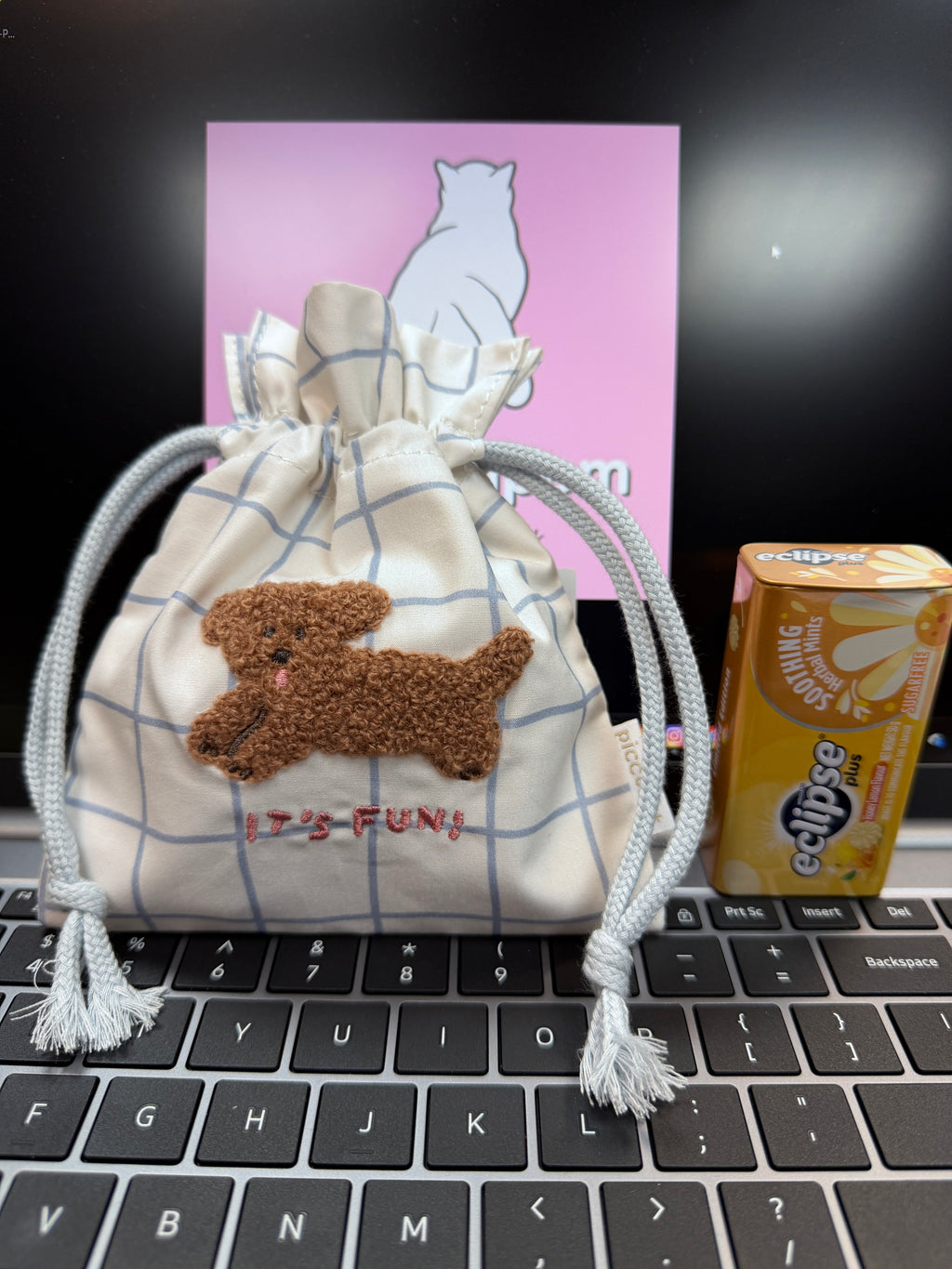 Q-LiA piccolot Little Drawstring Pouch + Coin Case - Dog