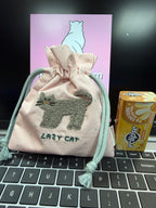 Q-LiA piccolot Little Drawstring Pouch + Coin Case - Cat