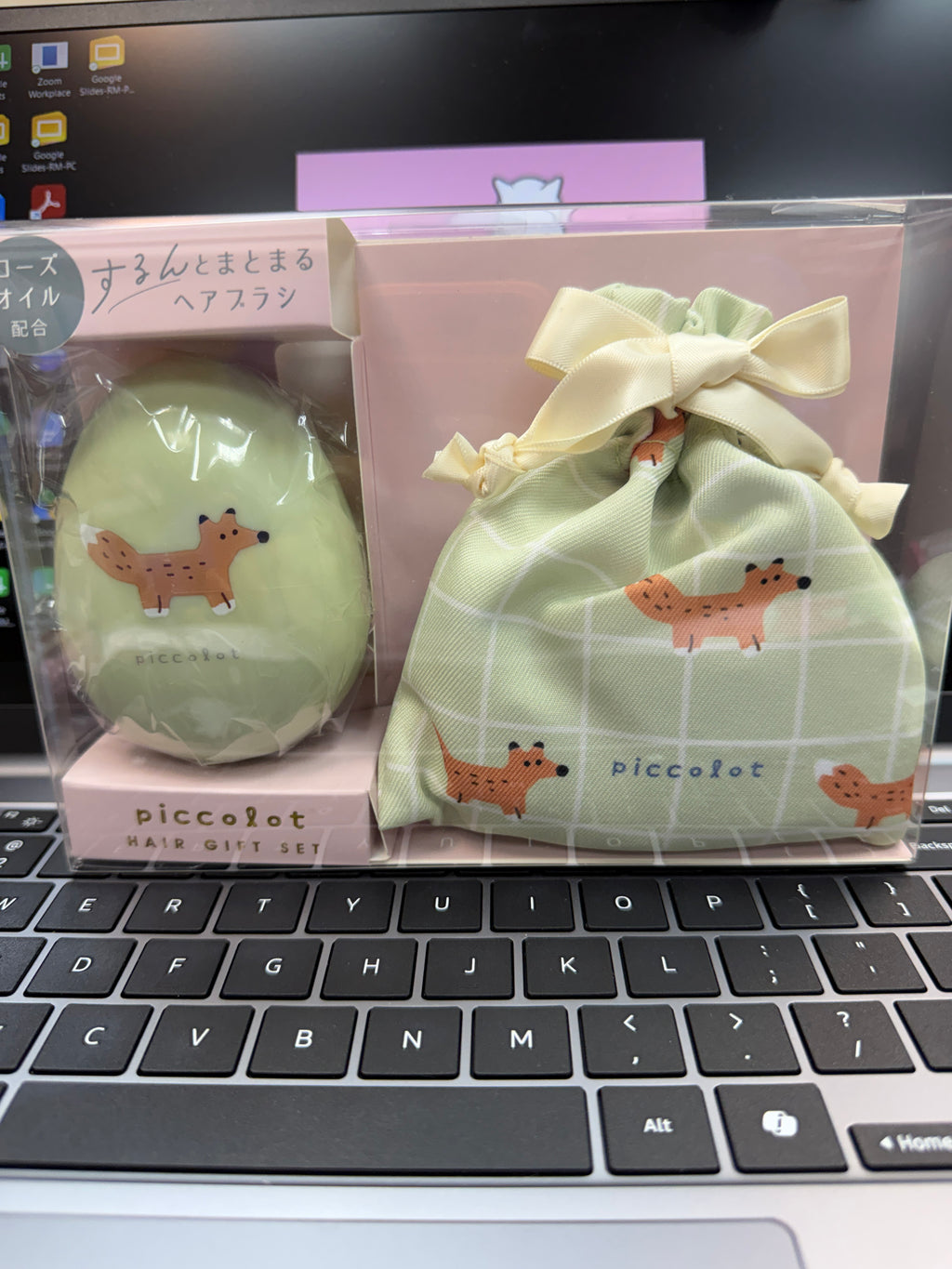 Q-LiA piccolot Hairbrush with Pouch Gift Set - Fox