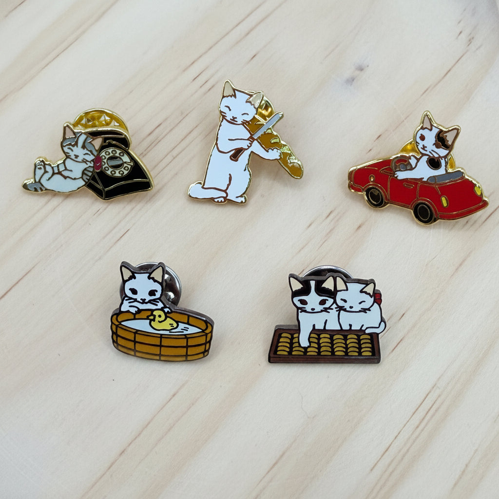 Pottering Cat Pins - Batch 1 of 13