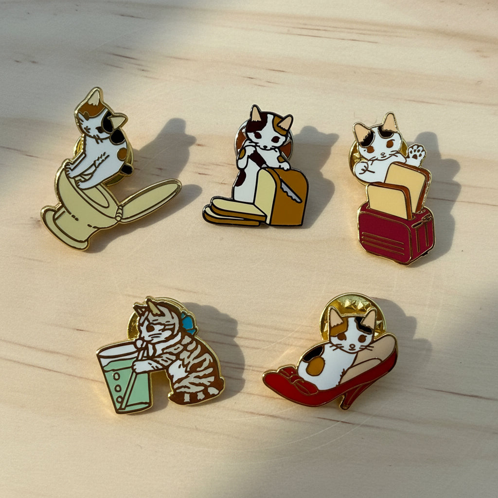 Pottering Cat Pins - Batch 3 of 13