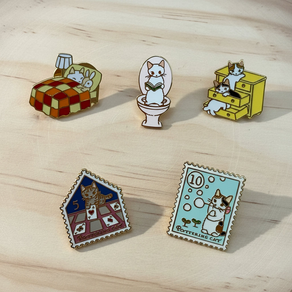Pottering Cat Pins - Batch 4 of 13