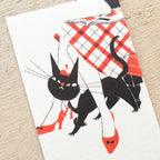 Kuroneko Design Ippitsusen Notepaper 一筆箋  - Black Cat Robin