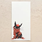 Kuroneko Design Ippitsusen Notepaper 一筆箋  - Black Cat Robin