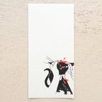 Kuroneko Design Ippitsusen Notepaper 一筆箋  - Black Cat Robin