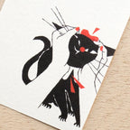 Kuroneko Design Ippitsusen Notepaper 一筆箋  - Black Cat Robin