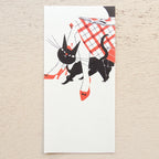 Kuroneko Design Ippitsusen Notepaper 一筆箋  - Black Cat Robin