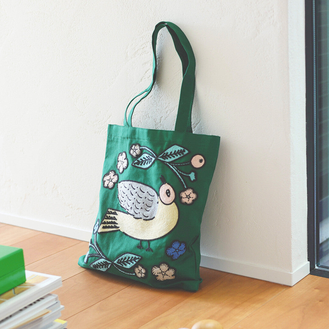Matsuo Miyuki 松尾美雪 Embroidery Tote bag - Bird