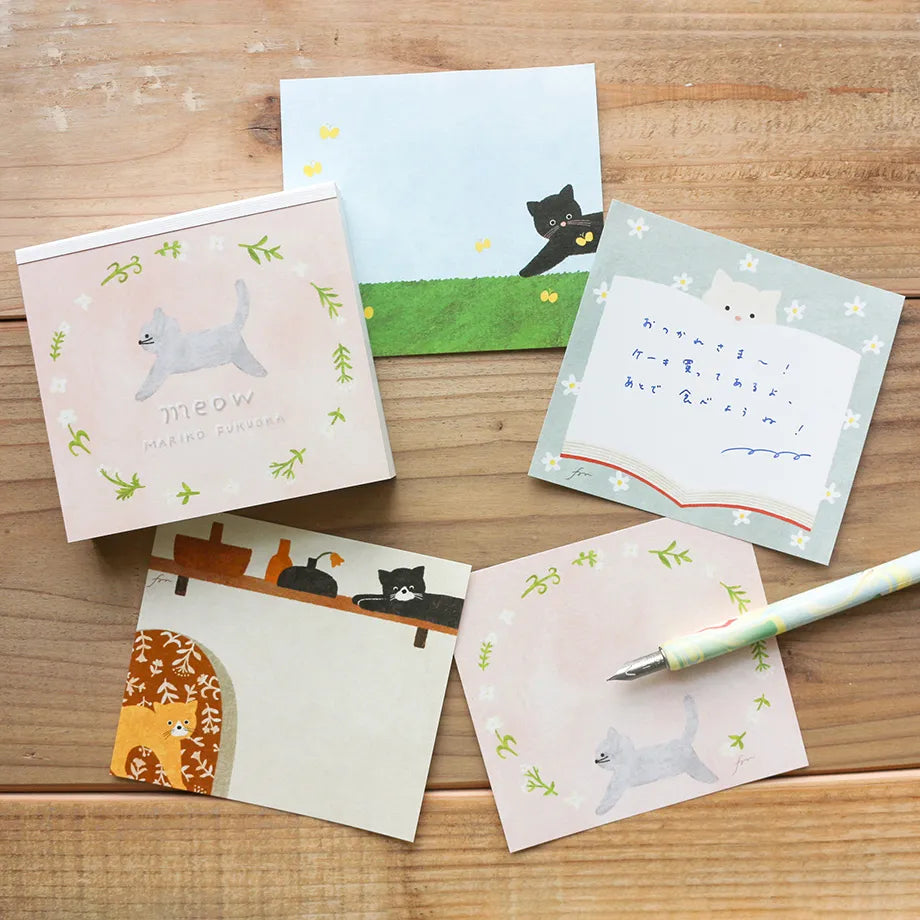 Mariko Fukuoka 福岡麻利子 Memo Pad - Meow