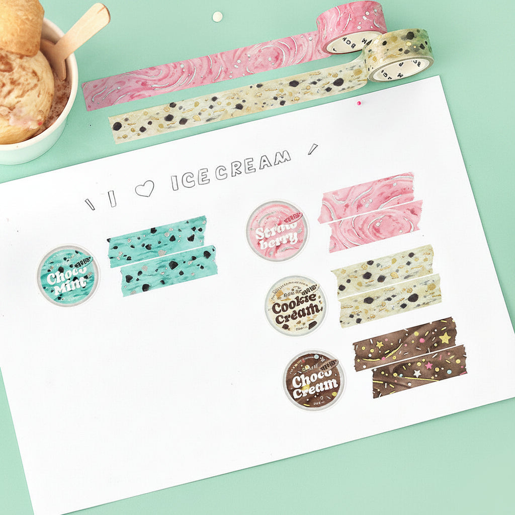We ❤️ Ice Masking Tape 箔押和紙膠帶 - 4 Designs