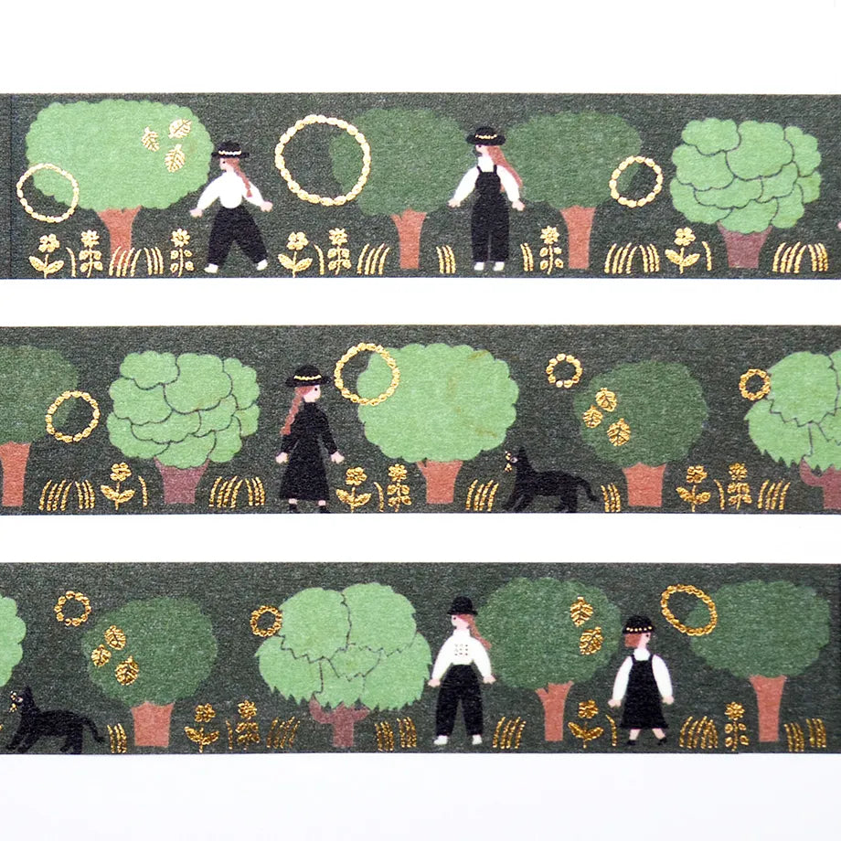 Necktie Foil Stamped Masking Tape - Green
