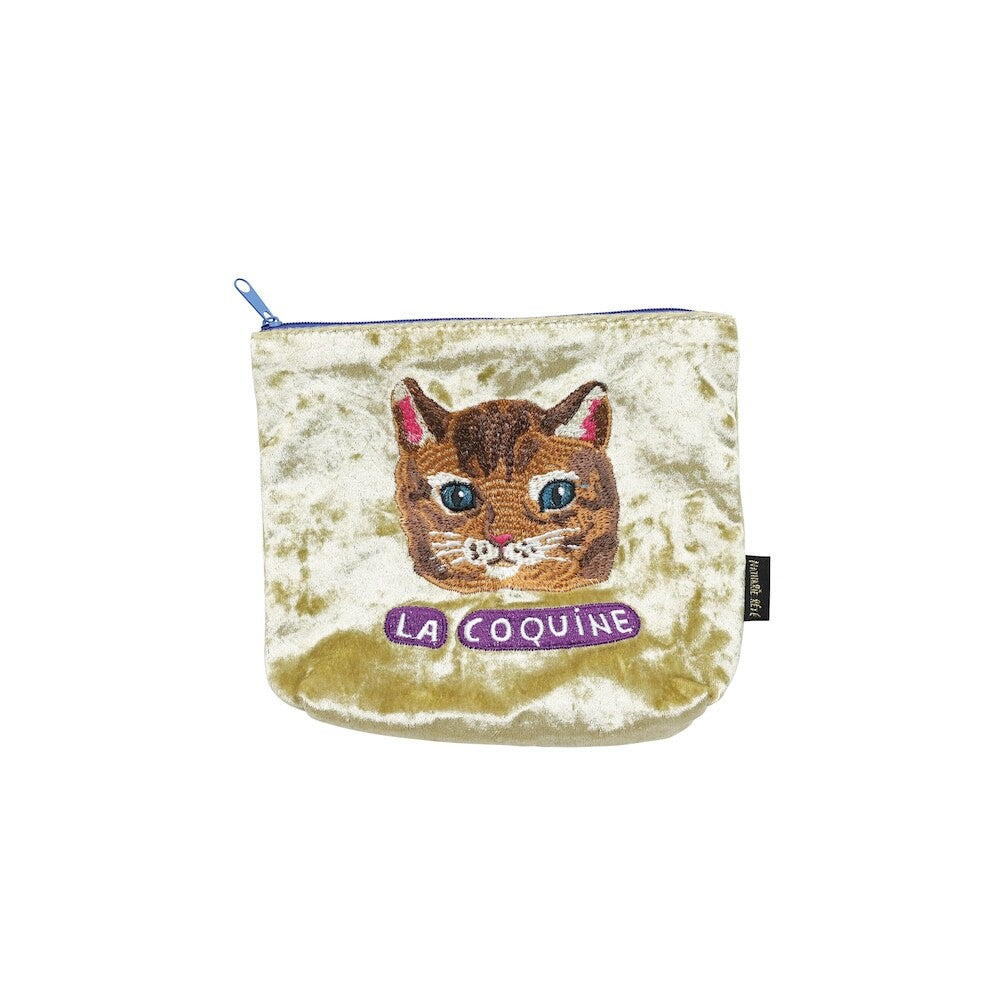 Nathalie Lete Velour Zip-up Pouch - Maya