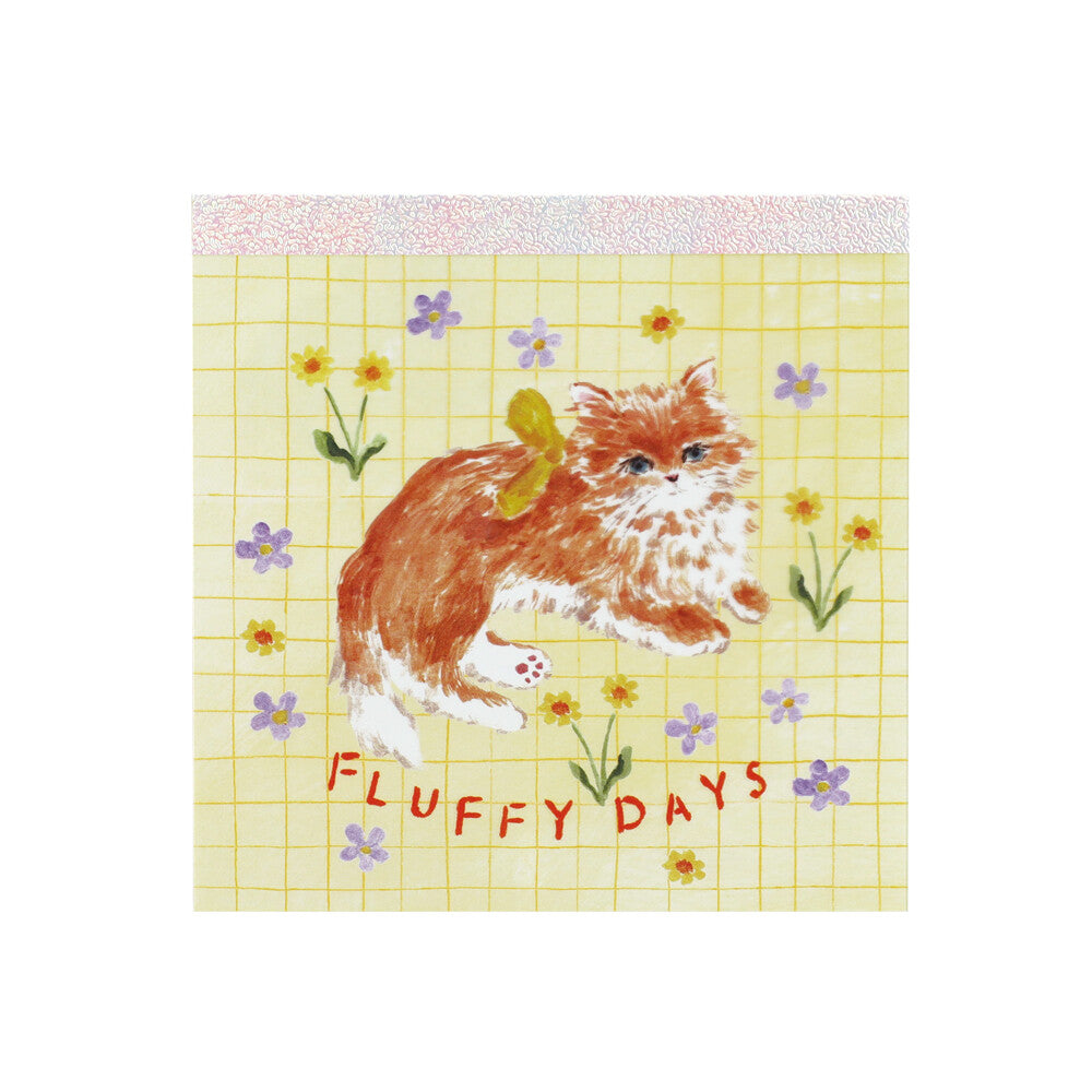 Haruka Toshimitsu 利光春華 Memo Pad - Yellow Ribbon Cat