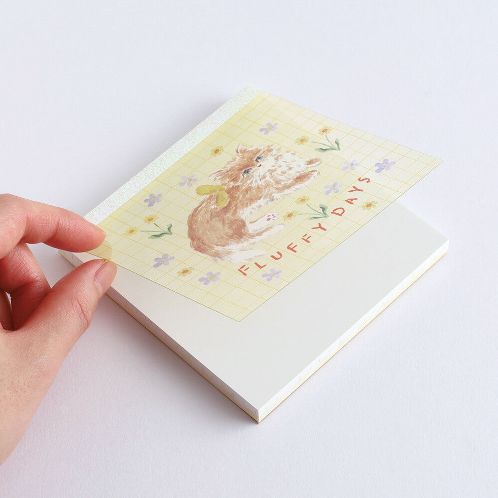 Haruka Toshimitsu 利光春華 Memo Pad - Yellow Ribbon Cat