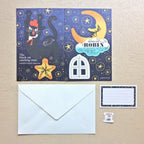 Kuroneko Design Mobile Card - "The Black Cat Catching Stars"