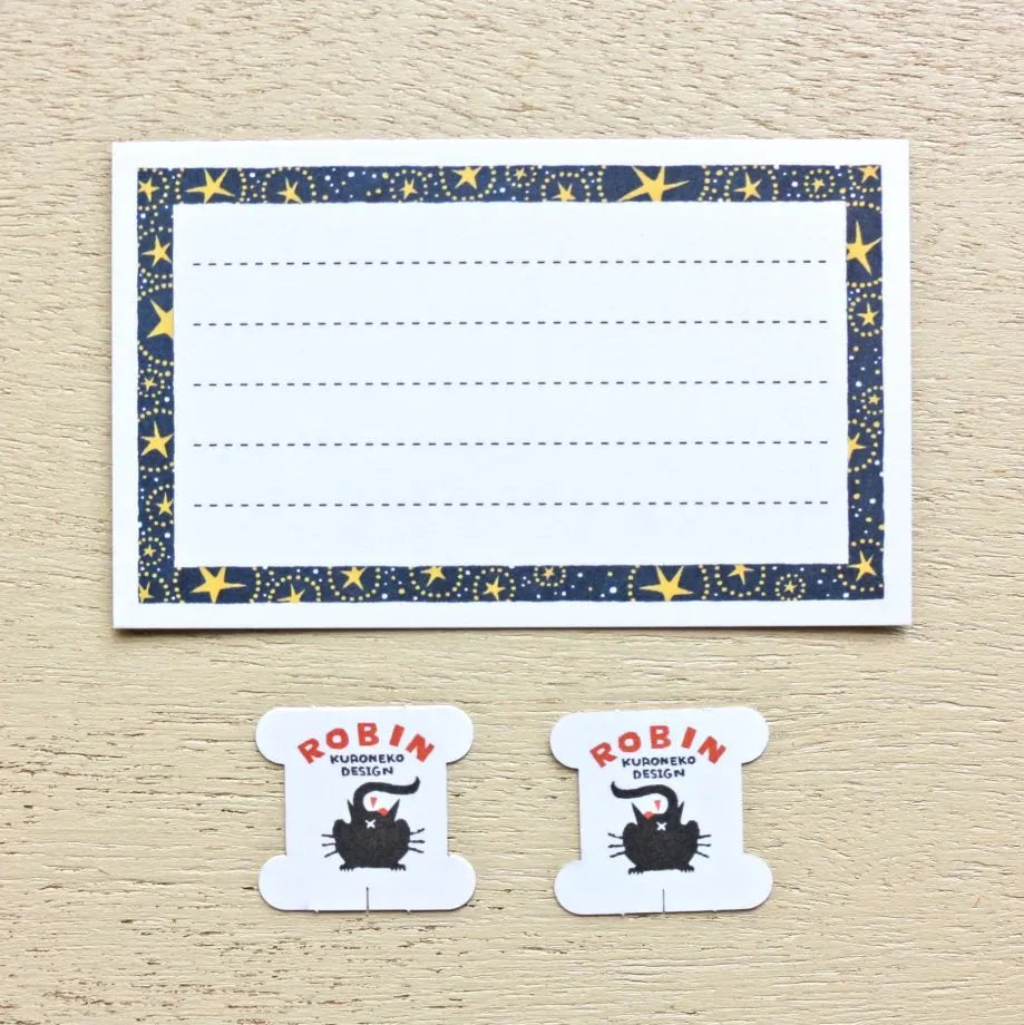 Kuroneko Design Mobile Card - "The Black Cat Catching Stars"