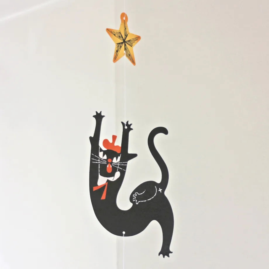 Kuroneko Design Mobile Card - "The Black Cat Catching Stars"
