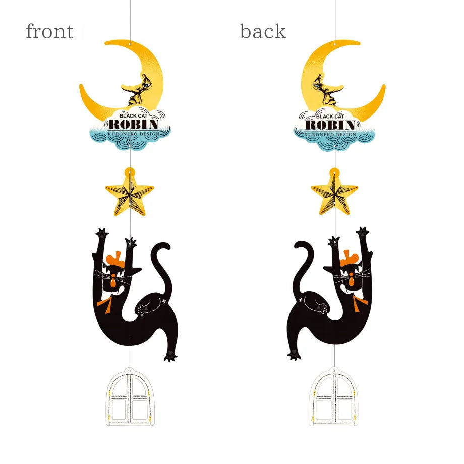 Kuroneko Design Mobile Card - "The Black Cat Catching Stars"