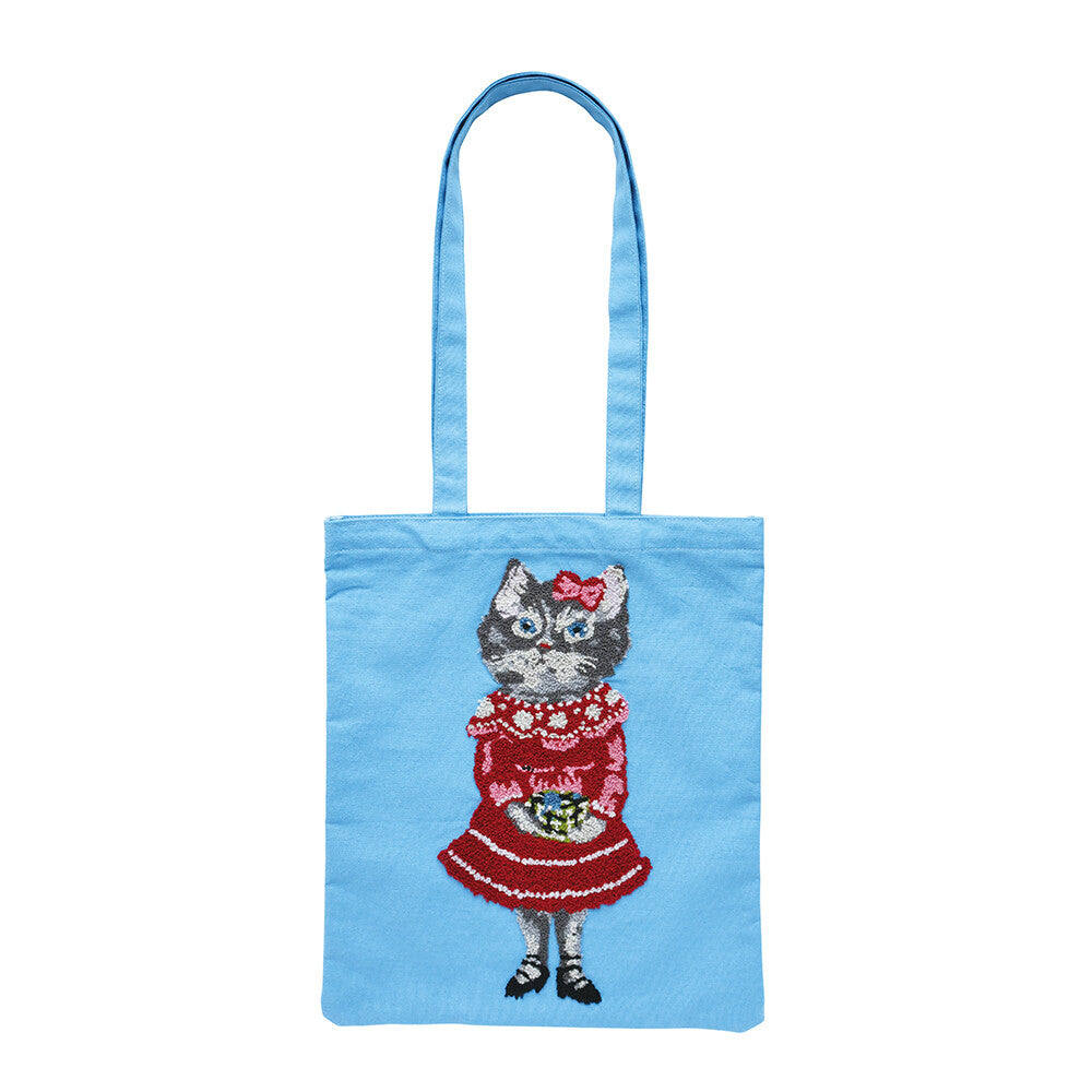 Nathalie Lete Cotton tote bag - Grey Cat