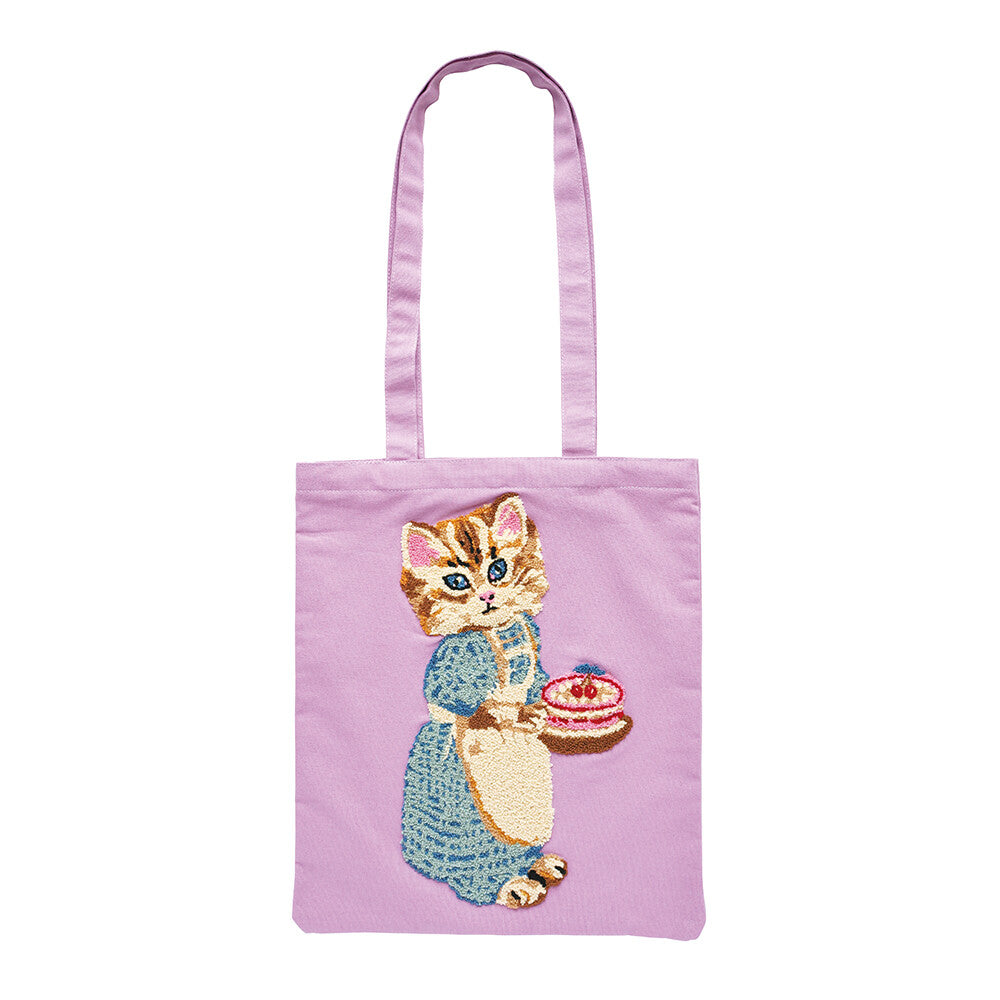 Nathalie Lete Cotton tote bag - Blue Eye (Cat)