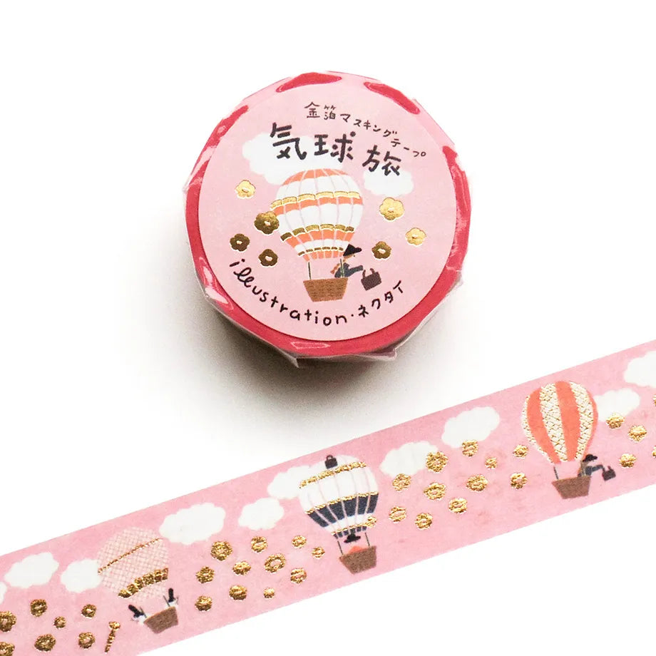 Necktie Foil Stamped Masking Tape - Hot Air Balloon Journey