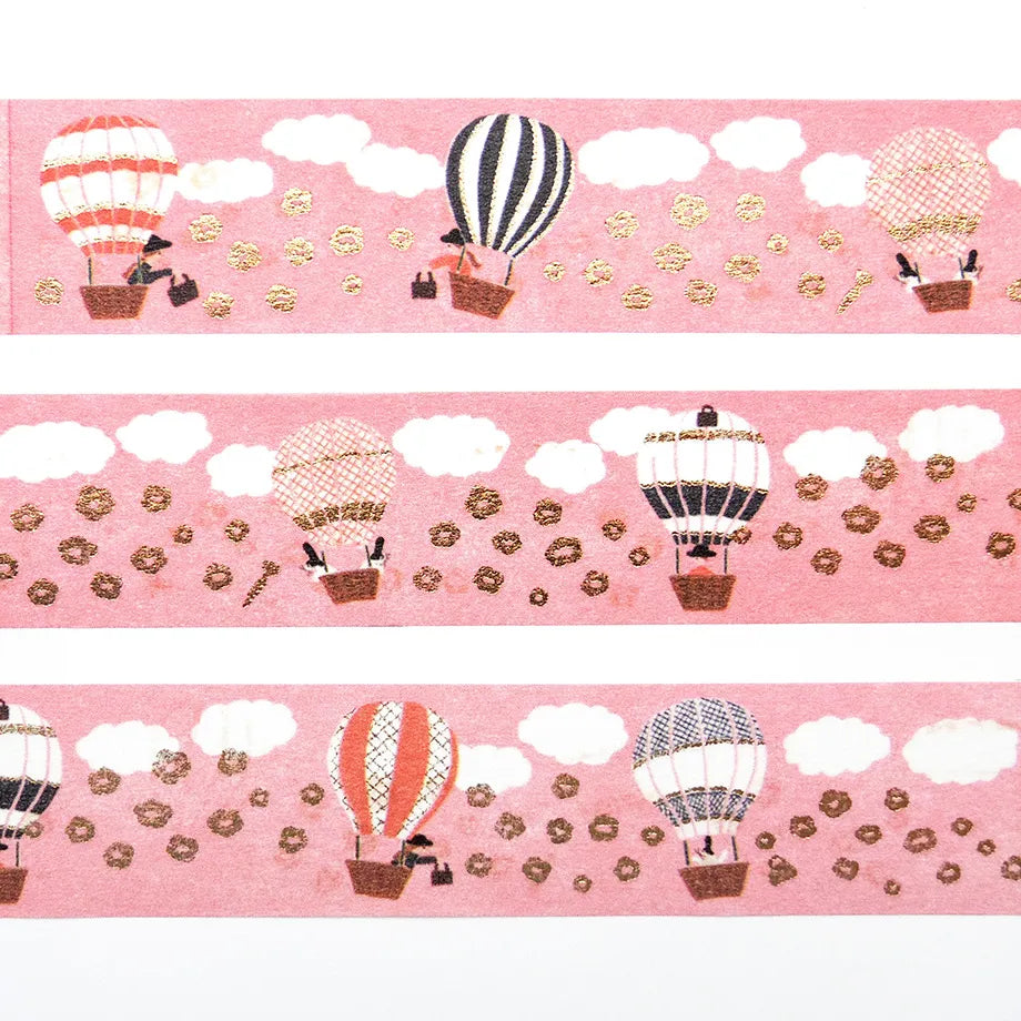 Necktie Foil Stamped Masking Tape - Hot Air Balloon Journey