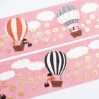 Necktie Foil Stamped Masking Tape - Hot Air Balloon Journey
