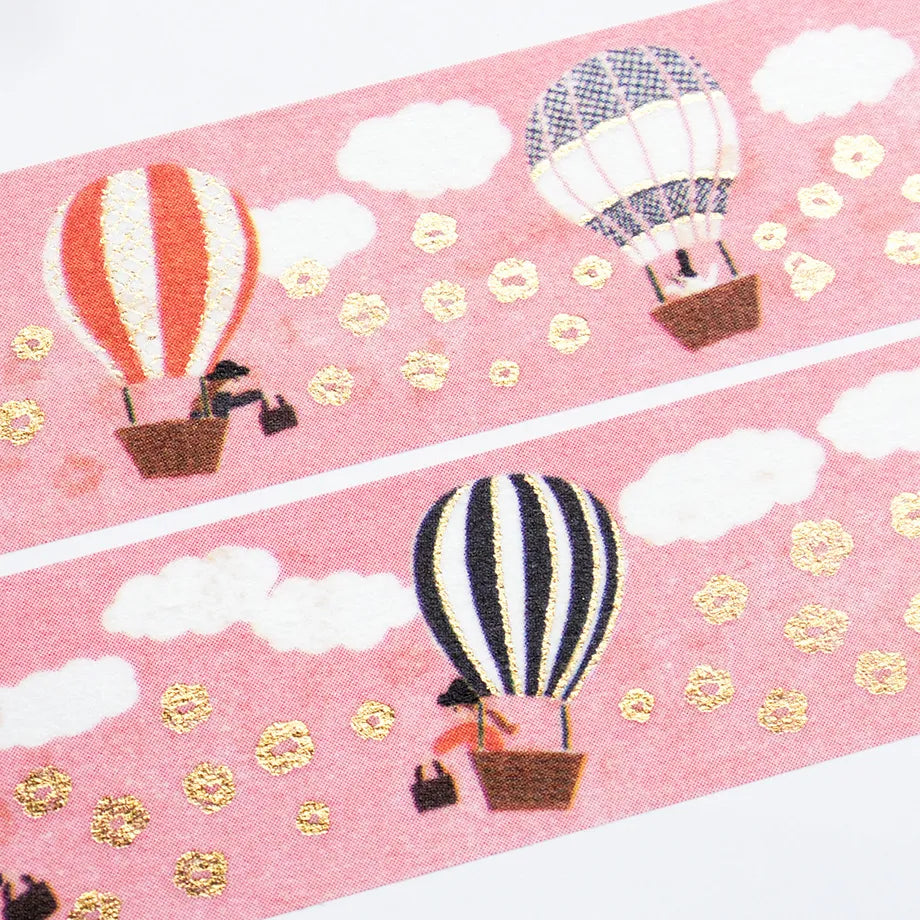 Necktie Foil Stamped Masking Tape - Hot Air Balloon Journey