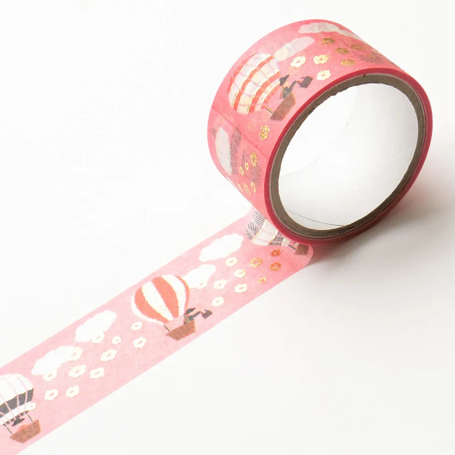 Necktie Foil Stamped Masking Tape - Hot Air Balloon Journey