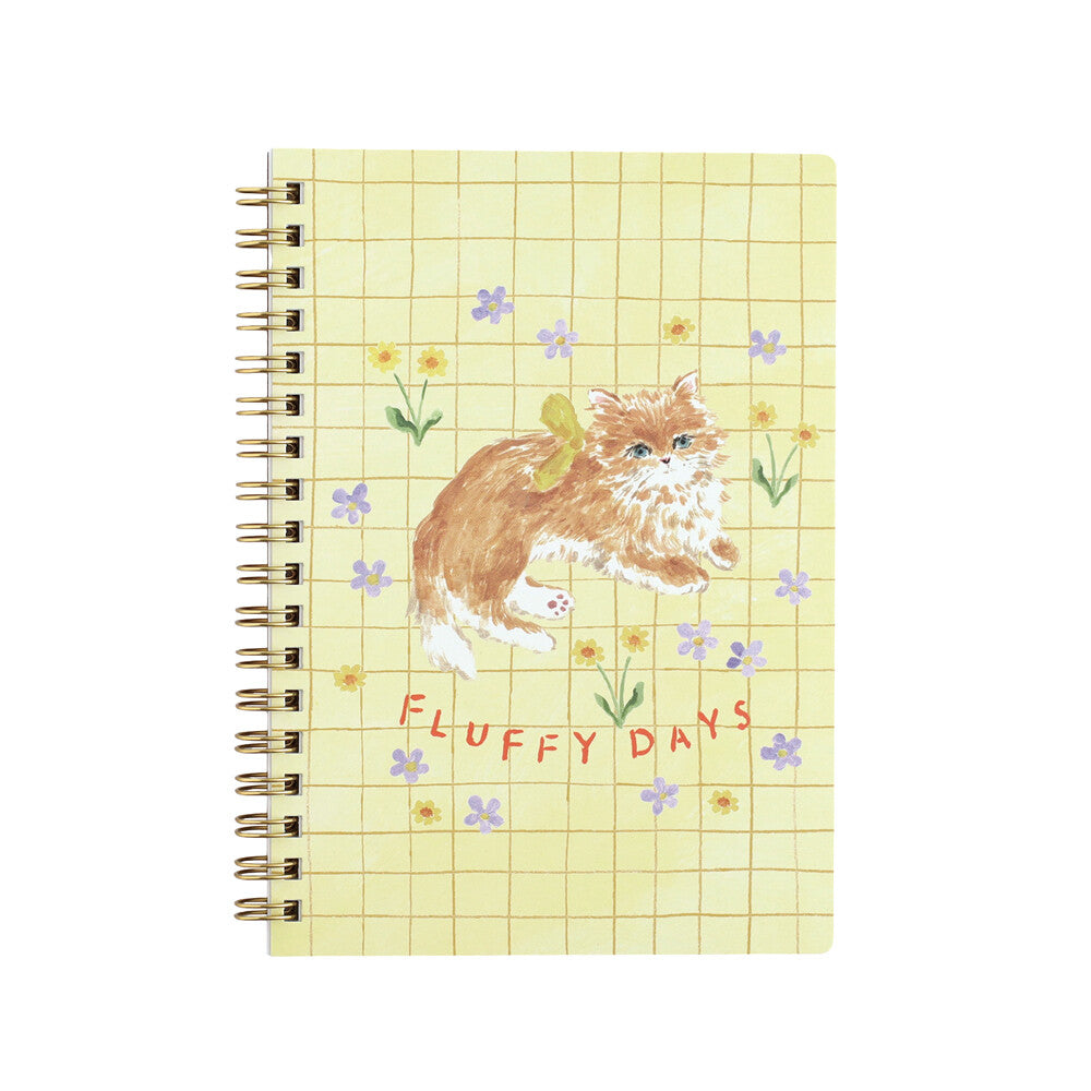 Haruka Toshimitsu 利光春華 B6 Ring Notebook - Yellow Ribbon Cat