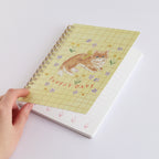 Haruka Toshimitsu 利光春華 B6 Ring Notebook - Yellow Ribbon Cat