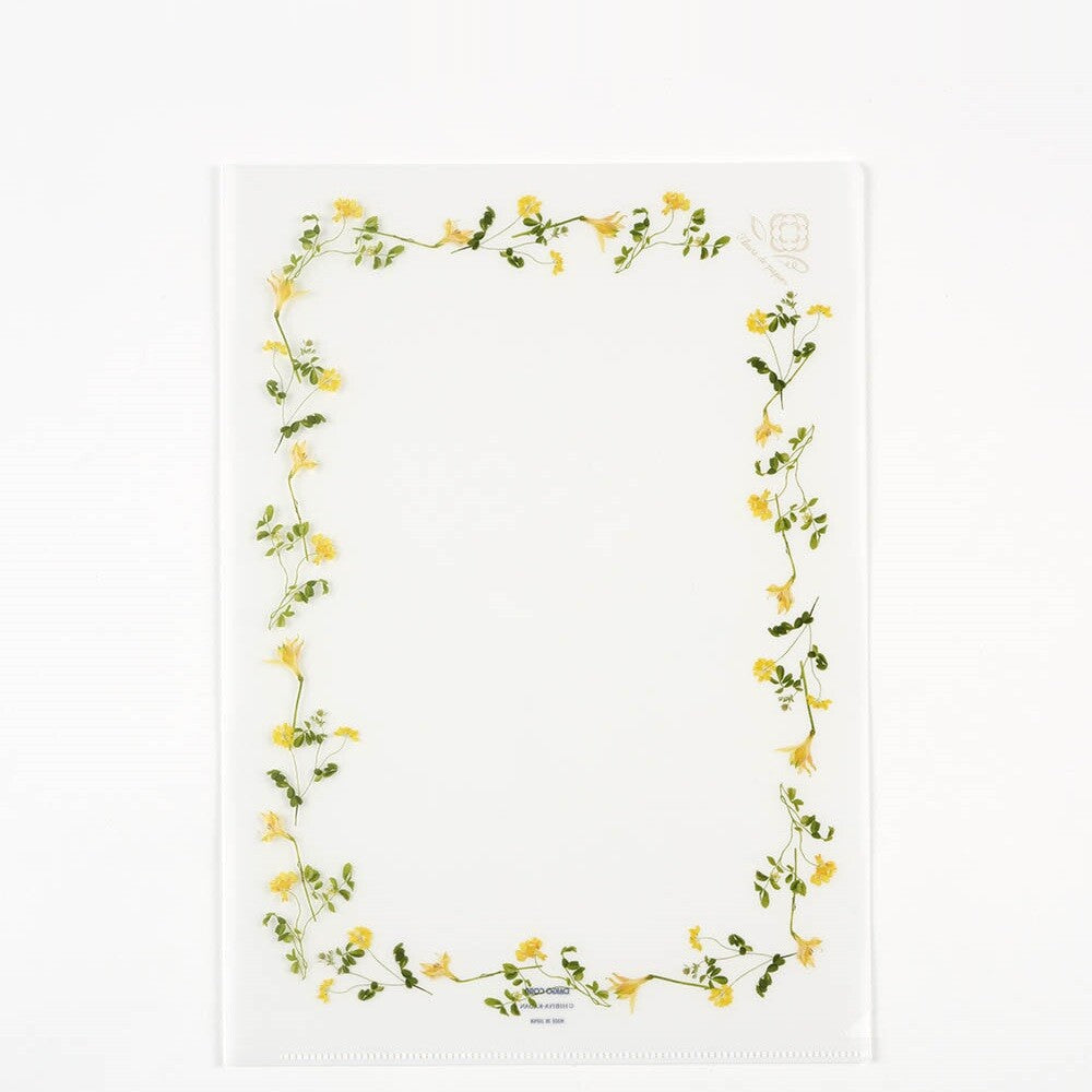 Hibiya Kadan 日比谷花壇 Fleur de papier A4 clear folder - Yellow / Pink / Purple