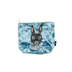 Nathalie Lete Velour Zip-up Pouch - Reglisse