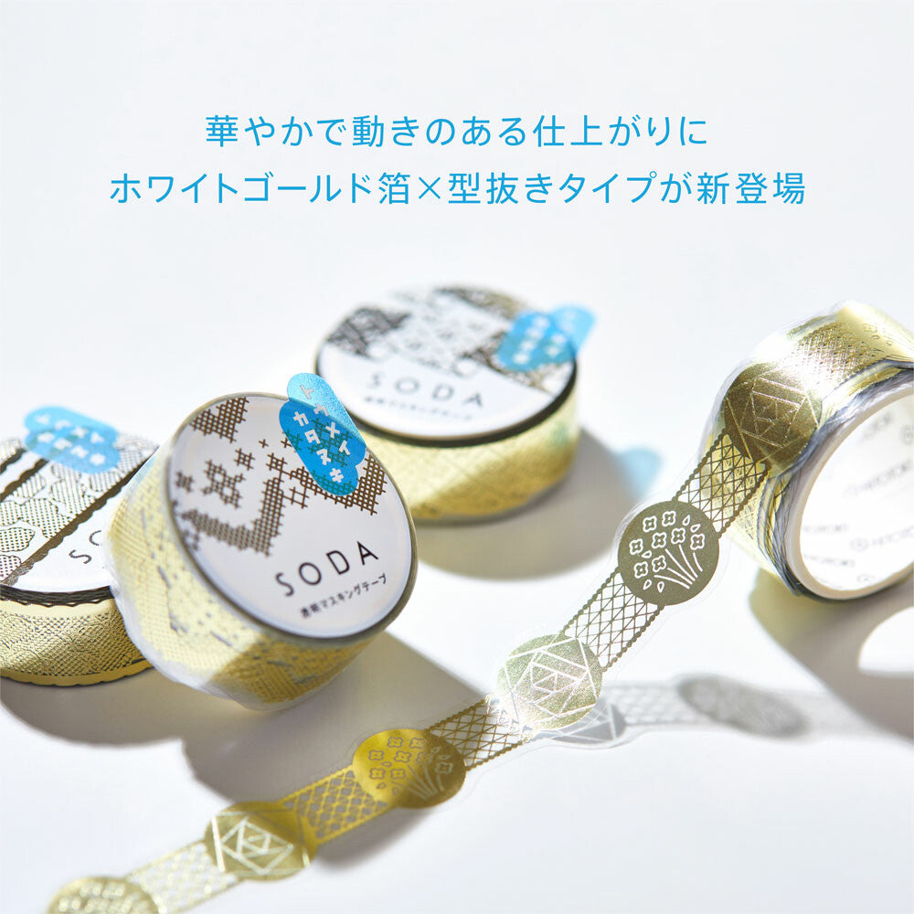 HITOTOKI SODA Foil-Stamping Masking Tape 透明紙膠帶 - Gift