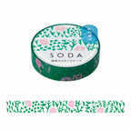 HITOTOKI SODA Transparent Masking Tape 透明紙膠帶 - Plants