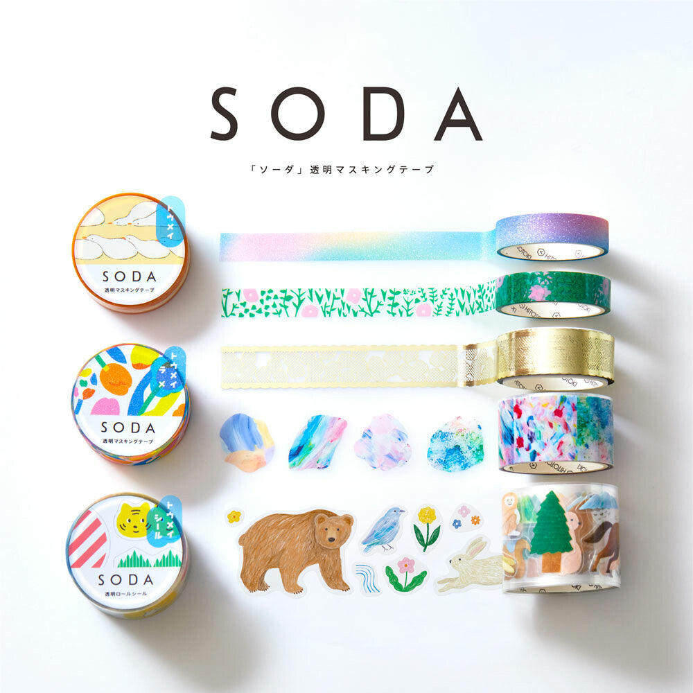 HITOTOKI SODA Clear Masking Tape 透明紙膠帶 - Lace Ribbon