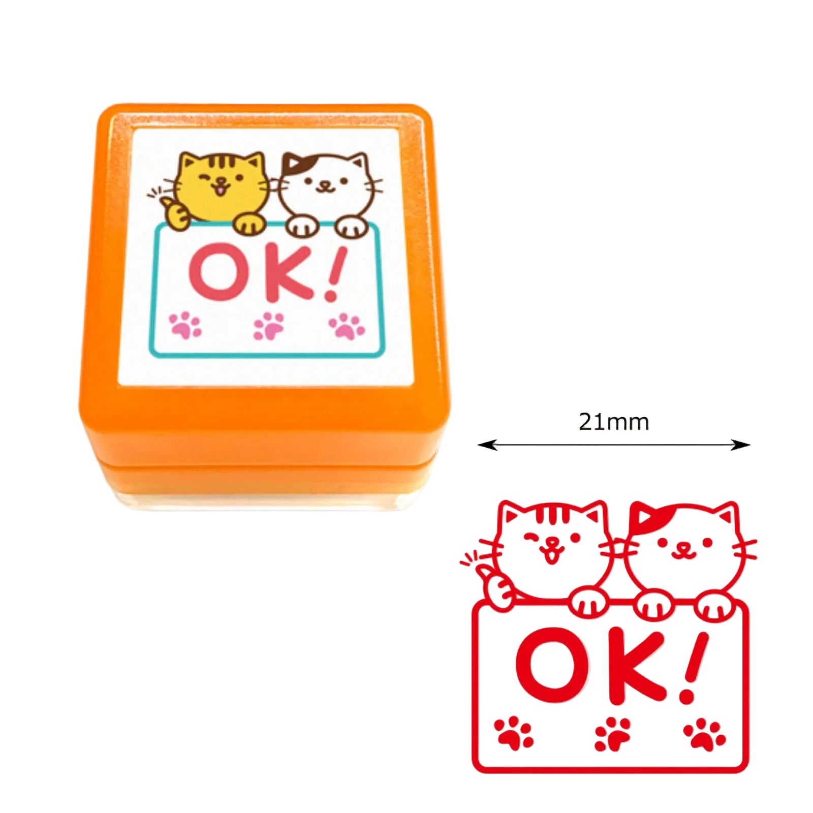 Pre-ink push-button stamp - meow OK !