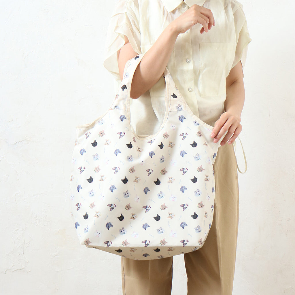 UCHINOKOKAMO Light-weight foldable bag - Cats/Large (3 Colours)