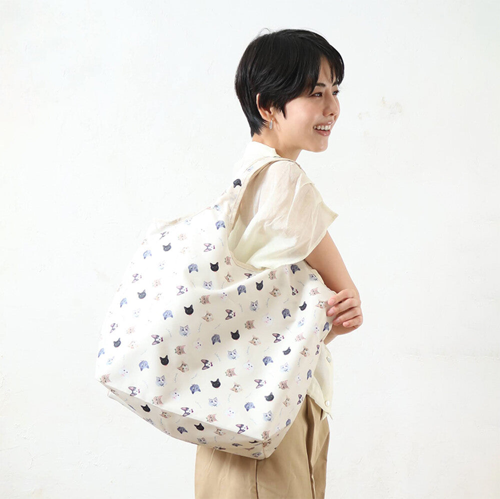 UCHINOKOKAMO Light-weight foldable bag - Cats/Large (3 Colours)