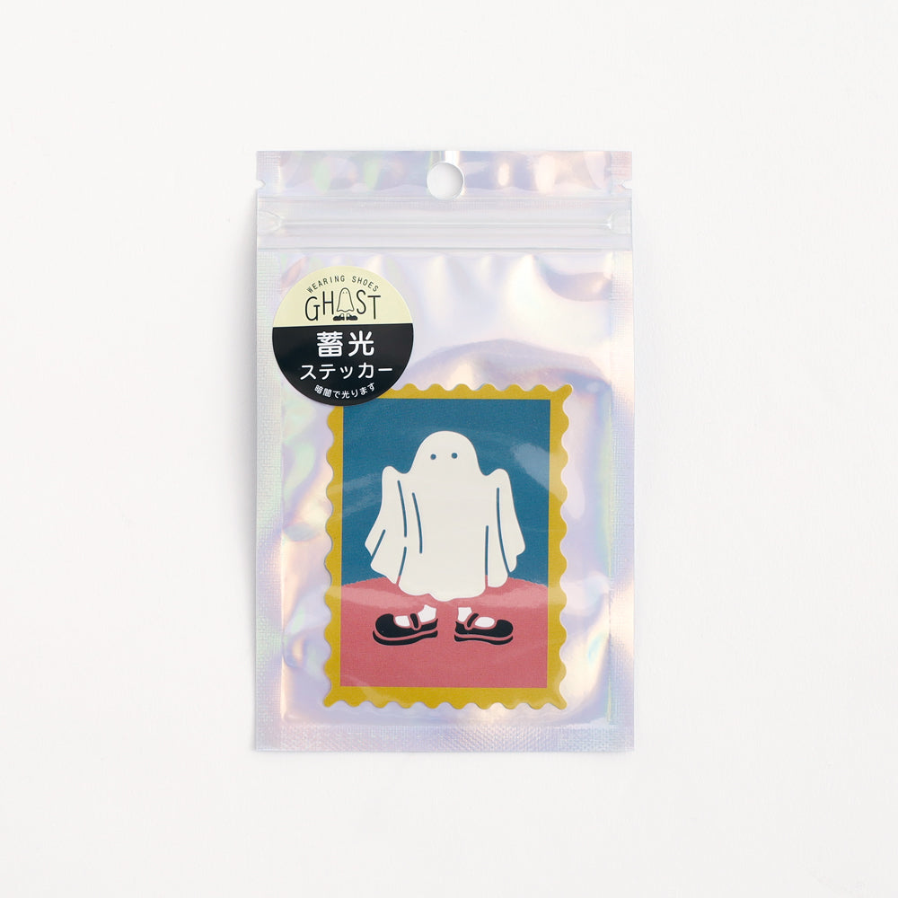 <Wearing Shoes Ghost> Glow-in-the-dark Sticker - Frame
