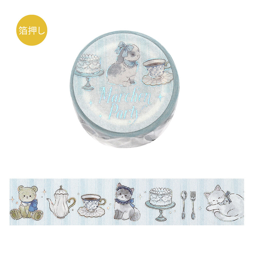 Foil Stamped 箔押 Masking Tape - Marchen Party*Tea Time