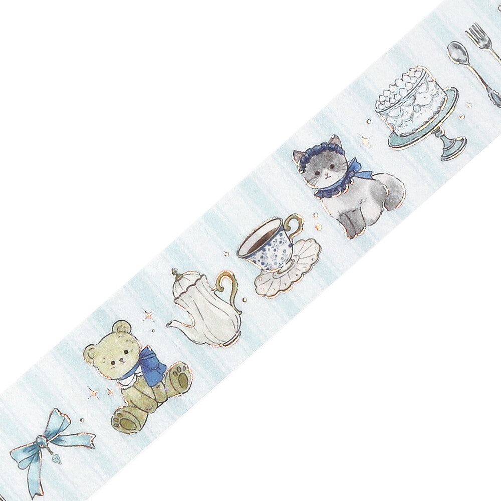 Foil Stamped 箔押 Masking Tape - Marchen Party*Tea Time