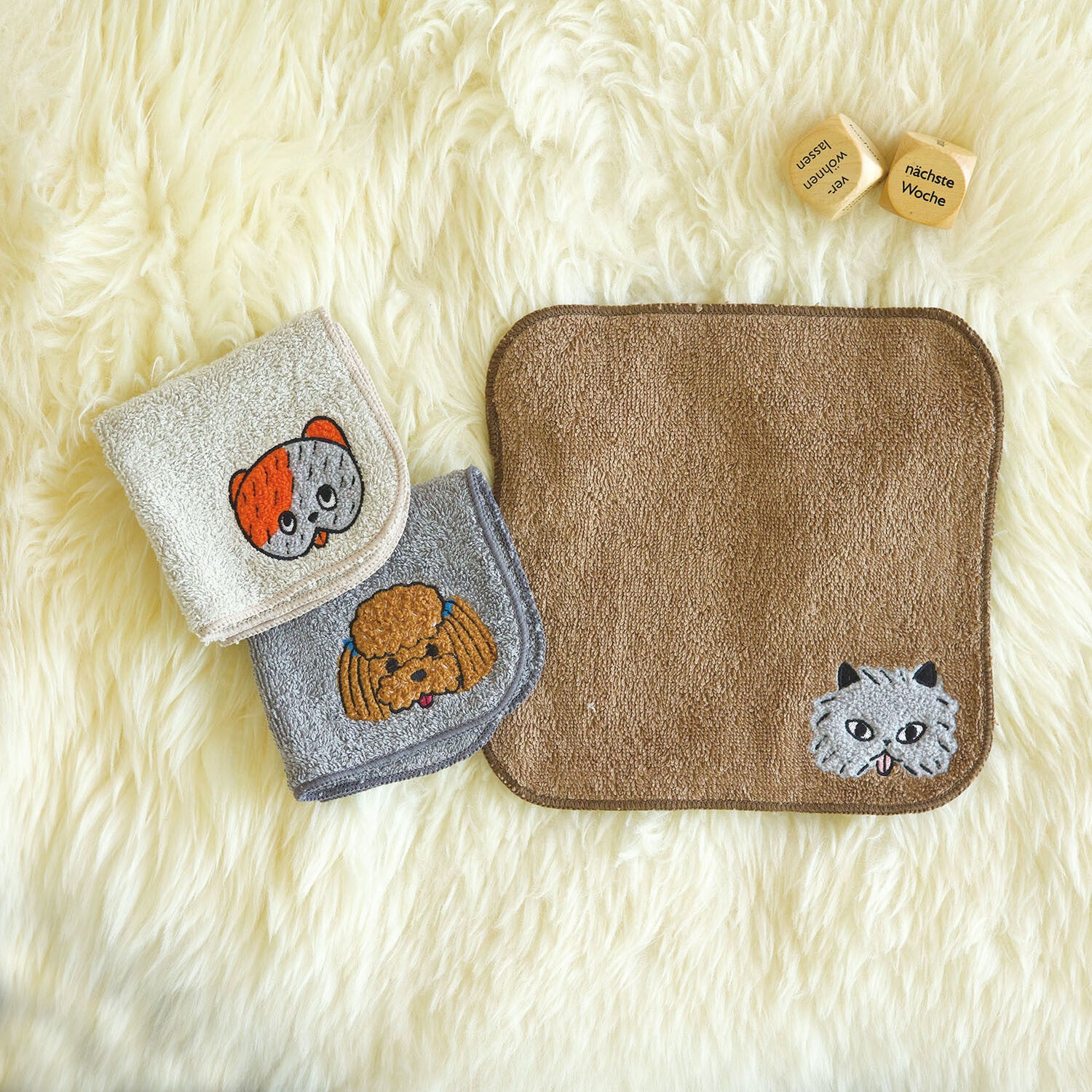 Yamabatosha (山鳩舎) 刺繡貓貓毛巾 - Fuwa