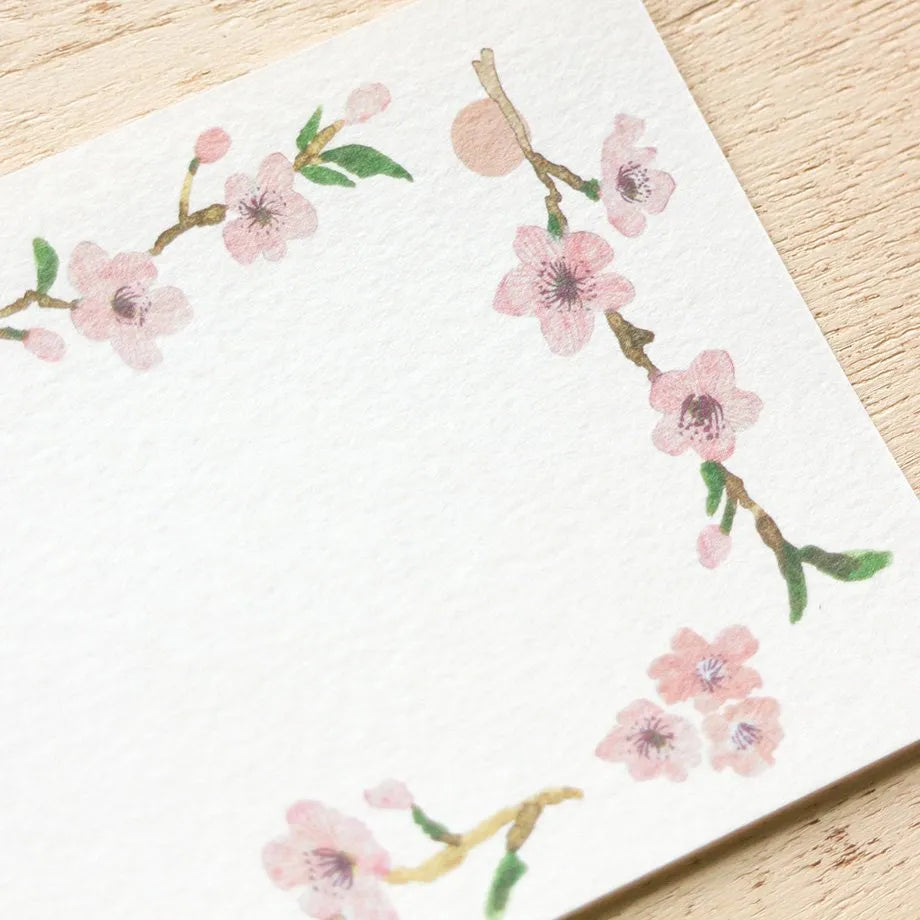 Yuko Omori 大森木綿子 Ippitsusen Notepaper 一筆箋 - Sakura