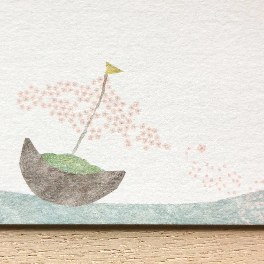 Yuko Omori 大森木綿子 Ippitsusen Notepaper 一筆箋 - Sakura