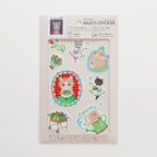 Yusa Shimoda Washable Stickers - Flower & Cat / Ballet & Cat