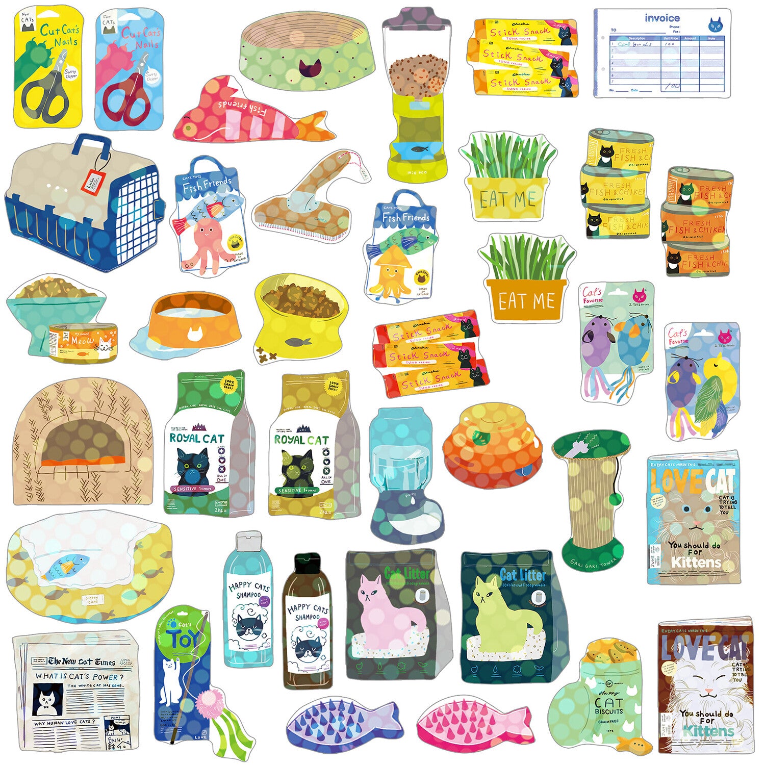 Haco Hologram Stickers - Cat Supplies