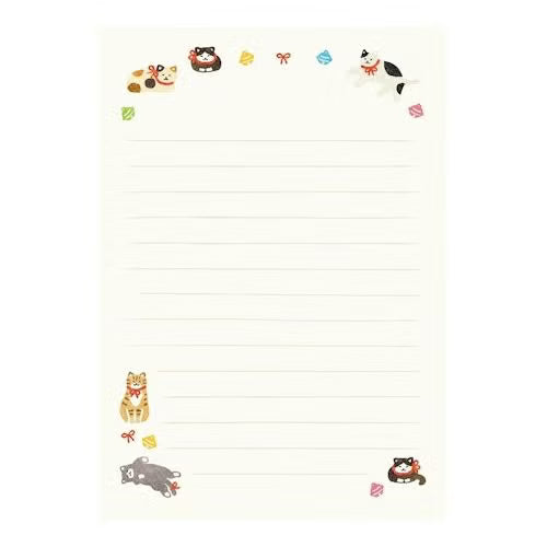 Furukawa Shiko 古川紙工 Letter Set - Cat and Bell